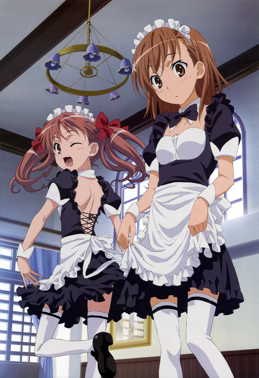 misaka mikoto and shirai kuroko (toaru majutsu no index and 2 more) drawn by nakamura_naoto