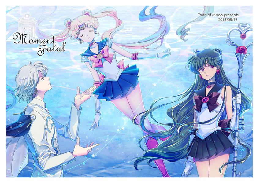 tsukino usagi, sailor moon, meiou setsuna, sailor pluto, and prince demande (bishoujo senshi sailor moon and 1 more) drawn by saki_(hxaxcxk)