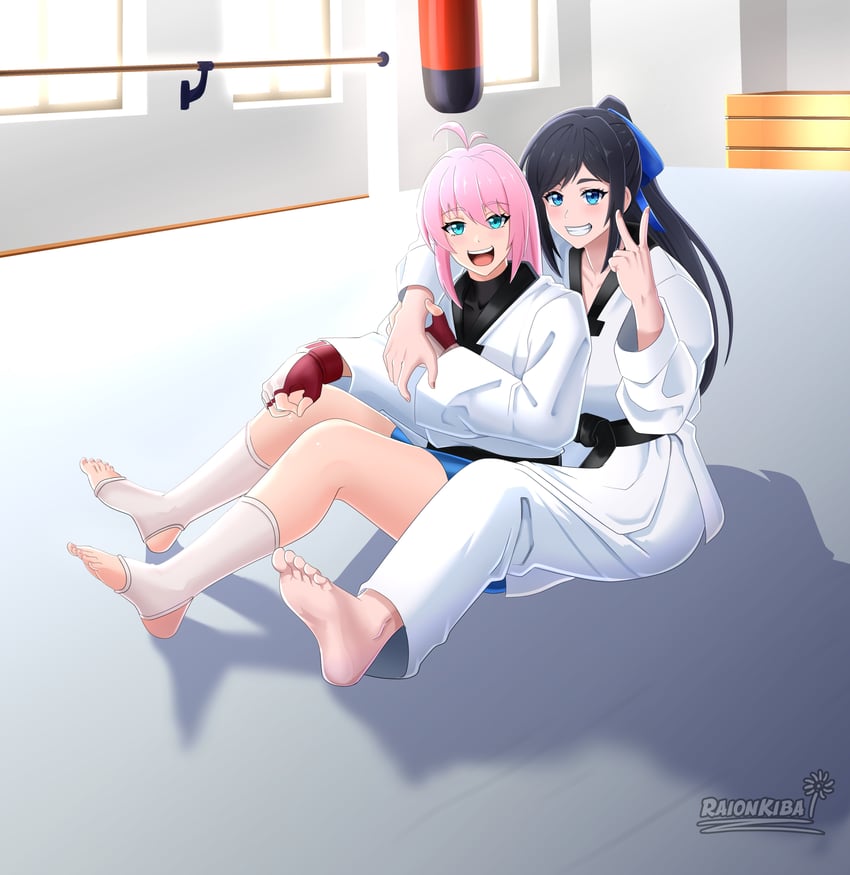 shion aoyama and susan grace (original) drawn by raionkiba