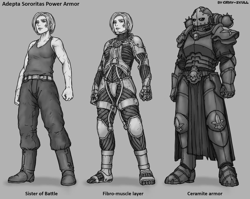 adepta sororitas (warhammer 40k) drawn by gray-skull