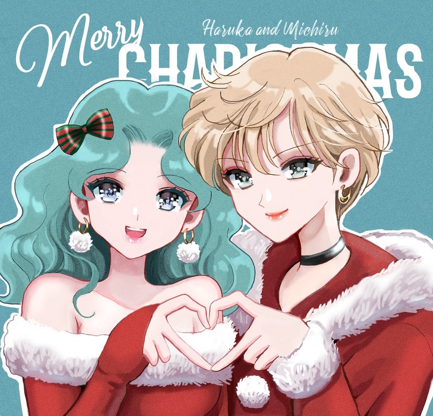 ten'ou haruka and kaiou michiru (bishoujo senshi sailor moon) drawn by koharumichi