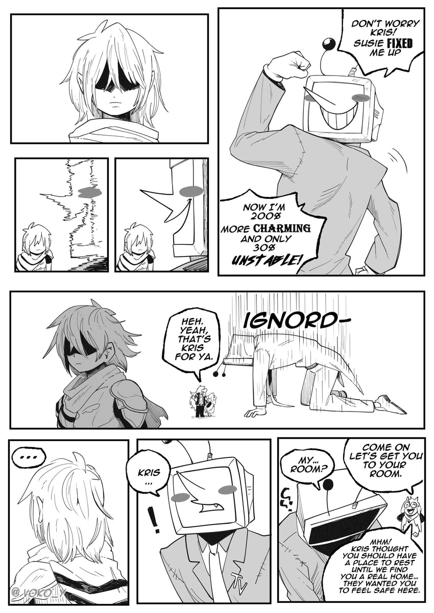 kris, ralsei, susie, and ant tenna (deltarune) drawn by vokoy