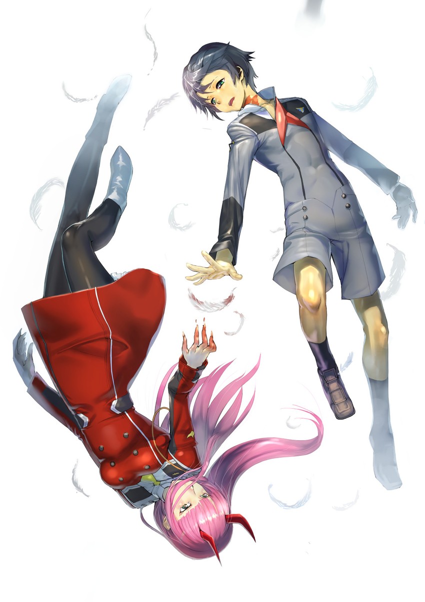 zero two and hiro (darling in the franxx) drawn by soramiruku