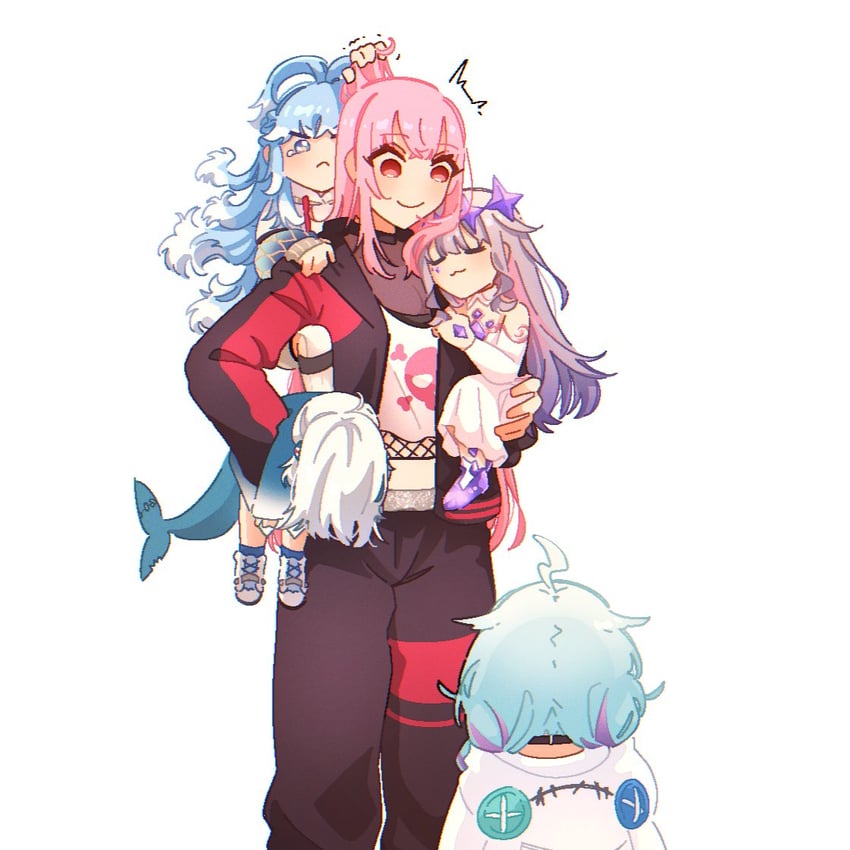 gawr gura, mori calliope, koseki bijou, kobo kanaeru, and mizumiya su (hololive and 3 more) drawn by hyurisaki