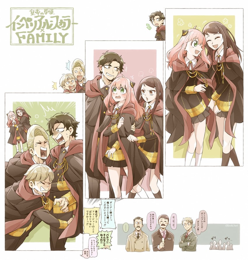 anya, twilight, damian desmond, becky blackbell, ewen egeburg, and 2 more (spy x family) drawn by hachi3uri