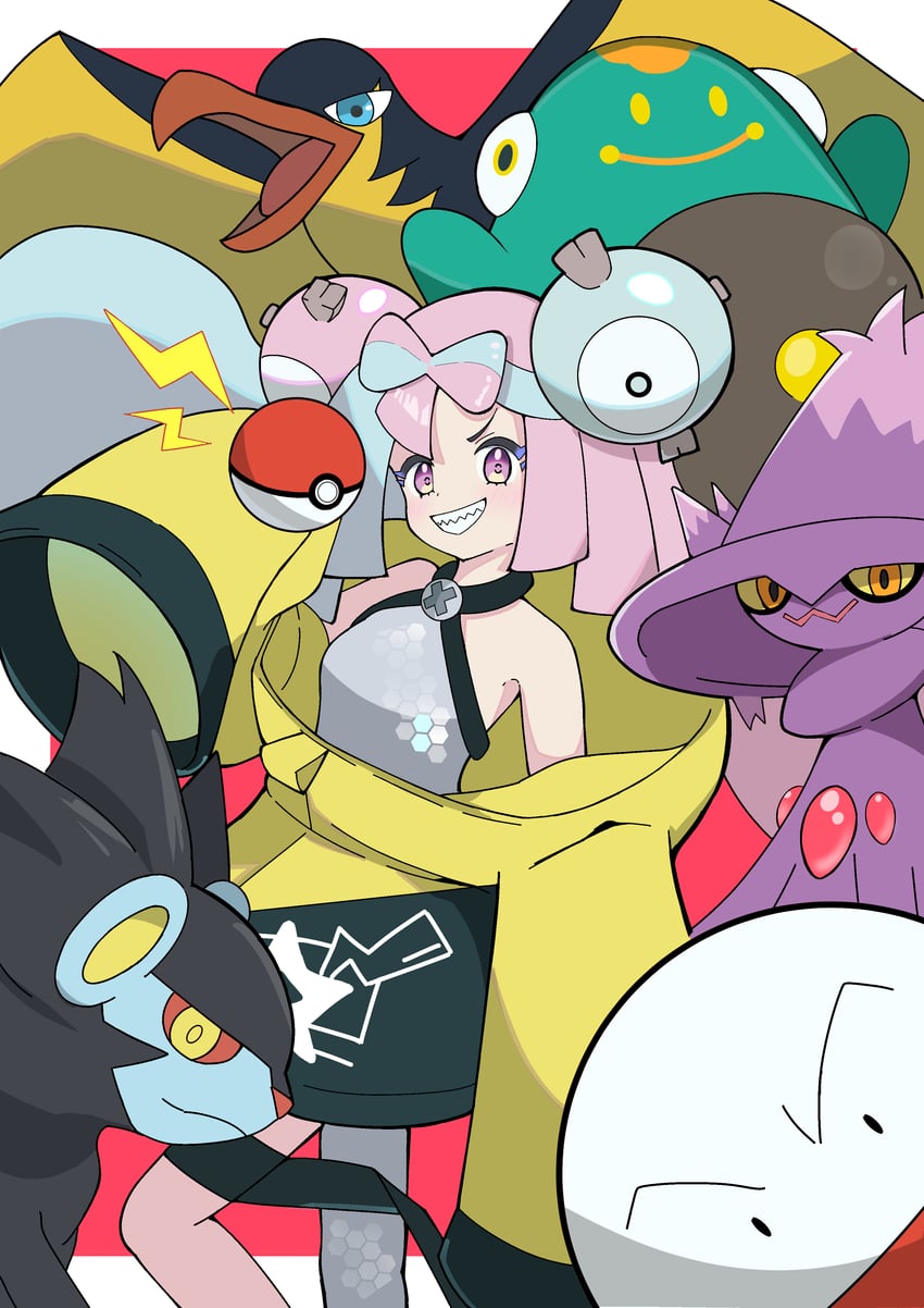 iono, mismagius, bellibolt, luxray, electrode, and 1 more (pokemon and 1 more) drawn by garlic_(aeyp5848)