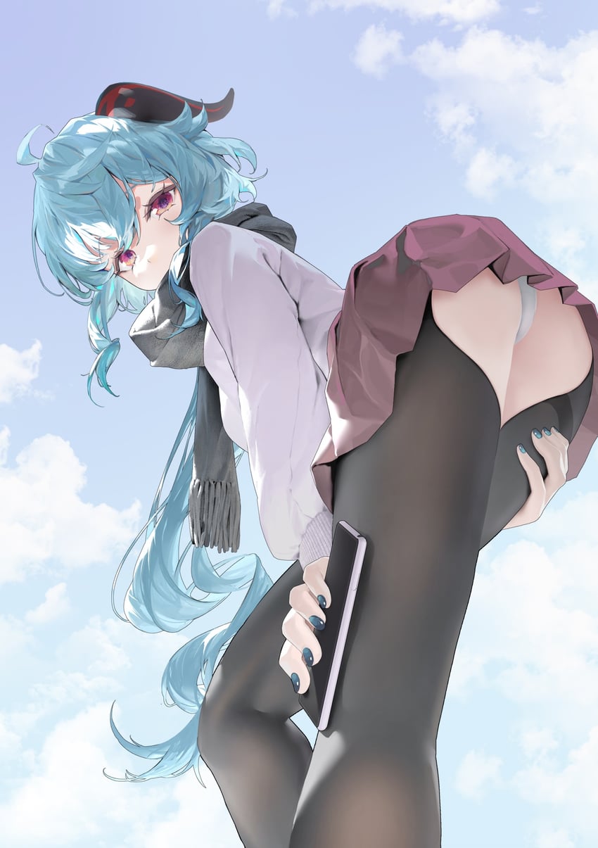 ganyu (genshin impact) drawn by haku89 and moe_maboroshi_jigen