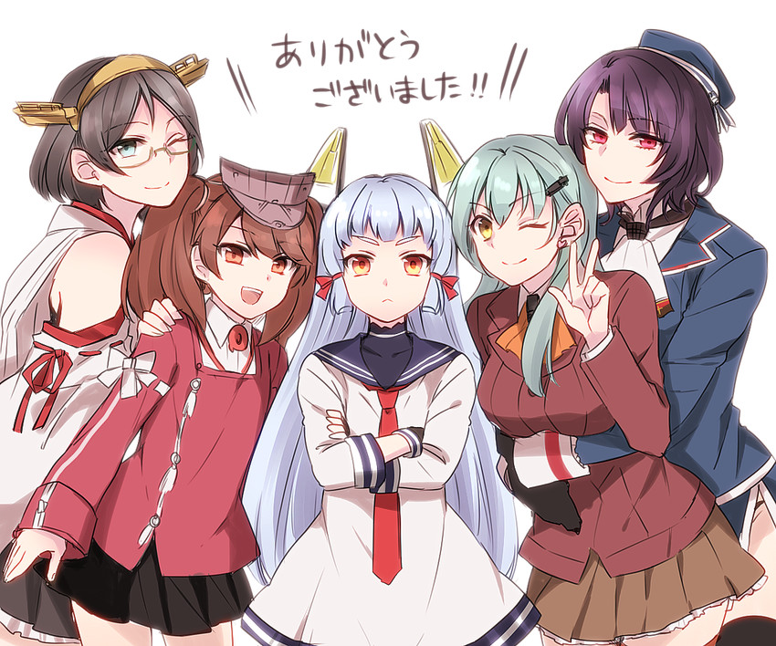 suzuya, ryuujou, murakumo, takao, and kirishima (kantai collection) drawn by nagomi_(mokatitk)