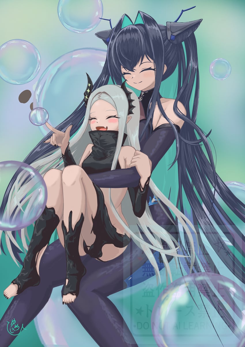 little mermaid and leviathan (goddess of victory: nikke) drawn by hithuji_yume