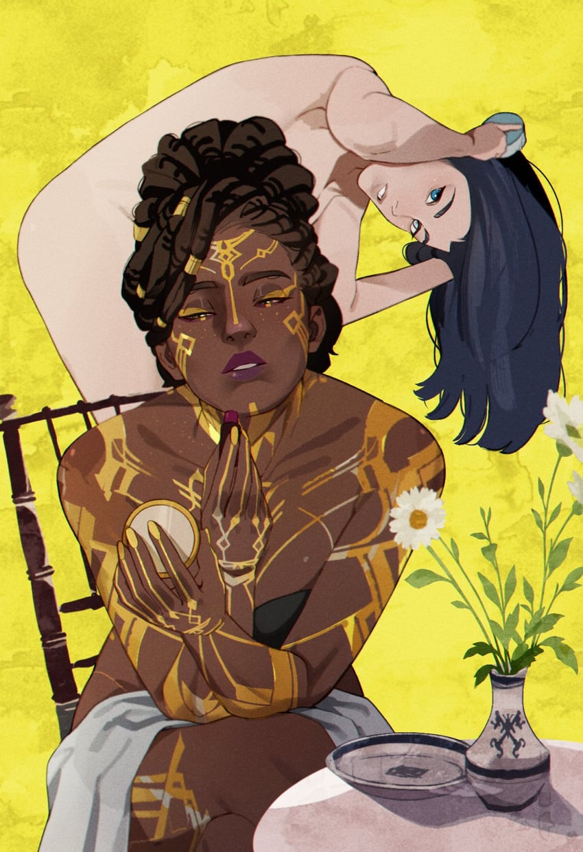 caitlyn and mel medarda (league of legends and 1 more) drawn by omy-chan