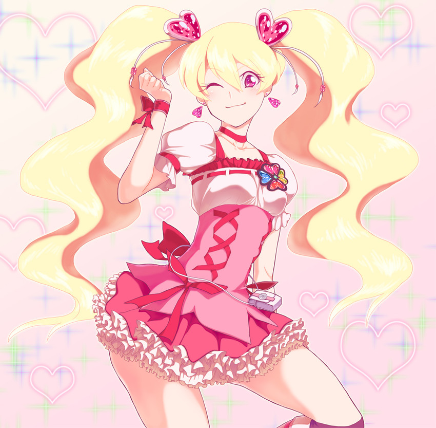 momozono love and cure peach (precure and 1 more) drawn by usaginamihasiru