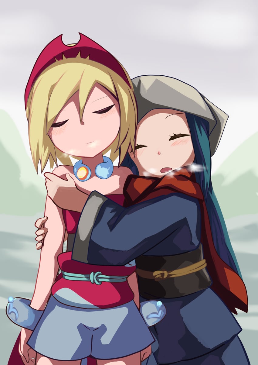 akari and irida (pokemon and 1 more) drawn by macham_jaeger