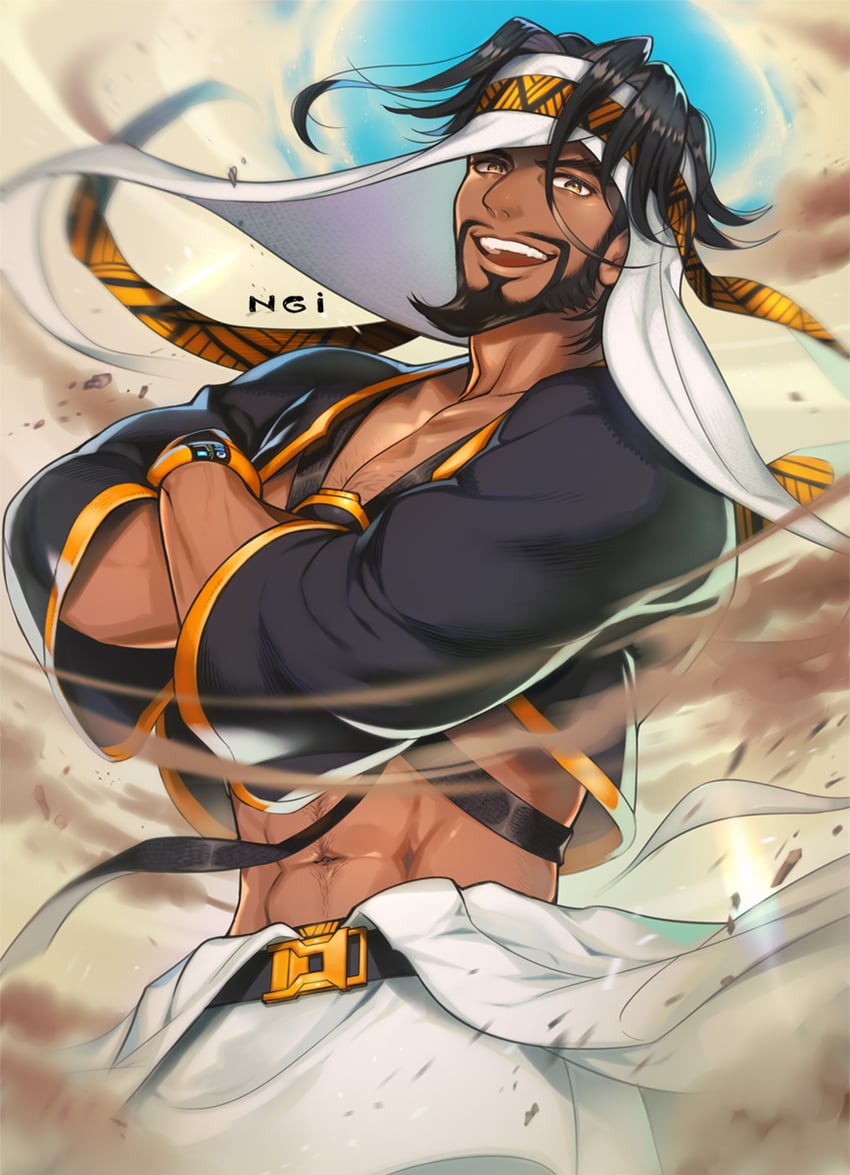 rashid (street fighter and 1 more) drawn by ngi_kta