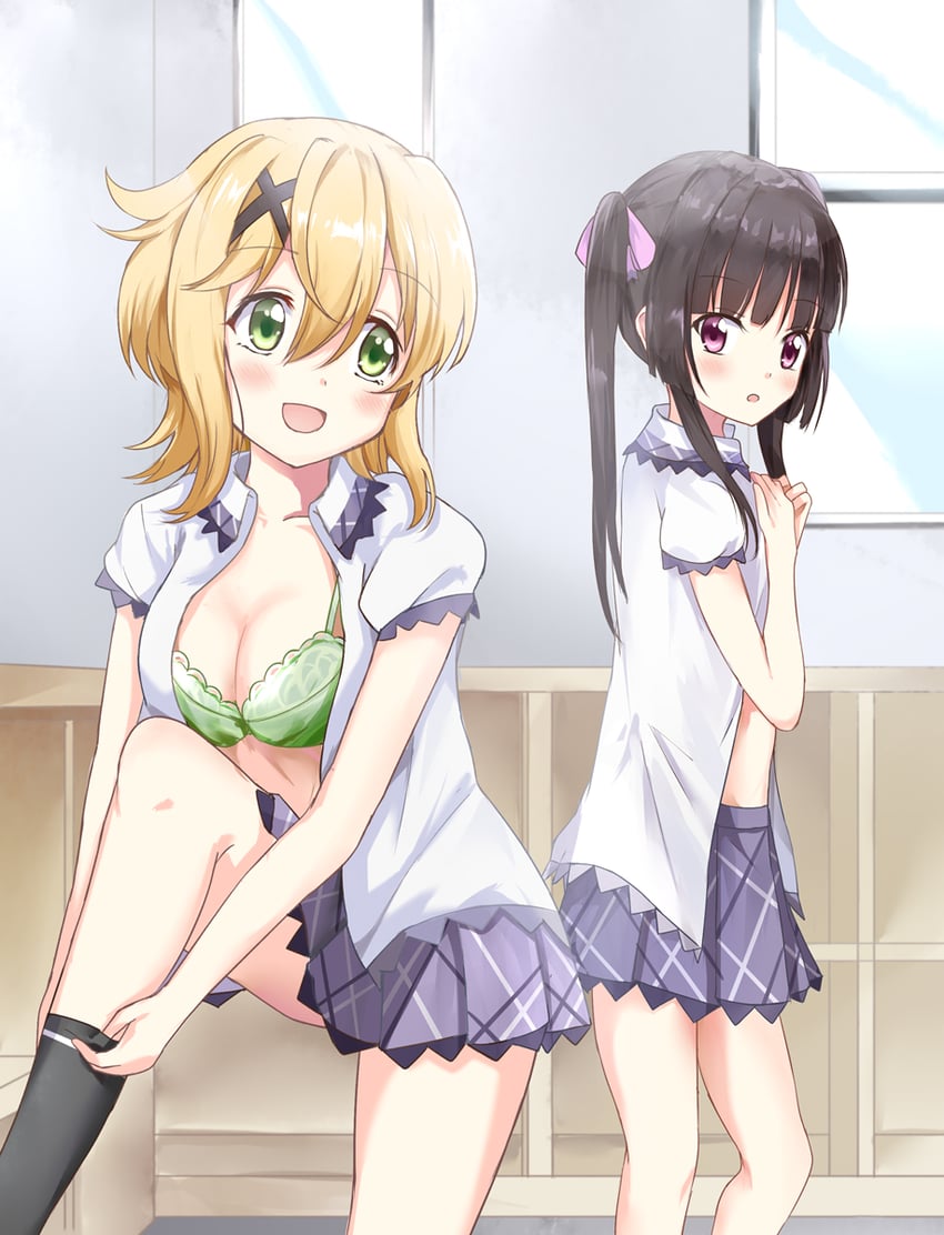 akatsuki kirika and tsukuyomi shirabe (senki zesshou symphogear) drawn by rikopin