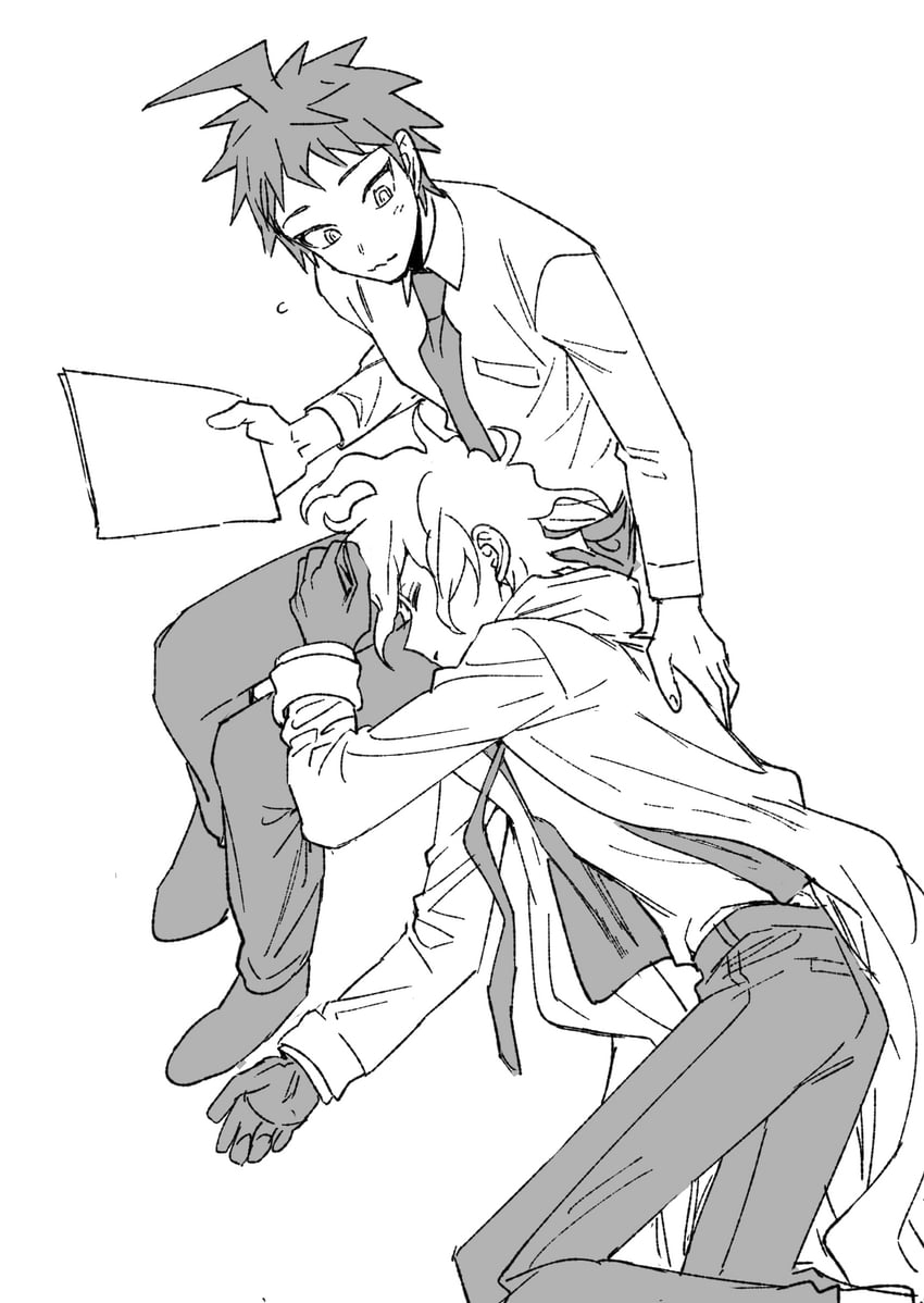 komaeda nagito and hinata hajime (danganronpa and 1 more) drawn by uurin
