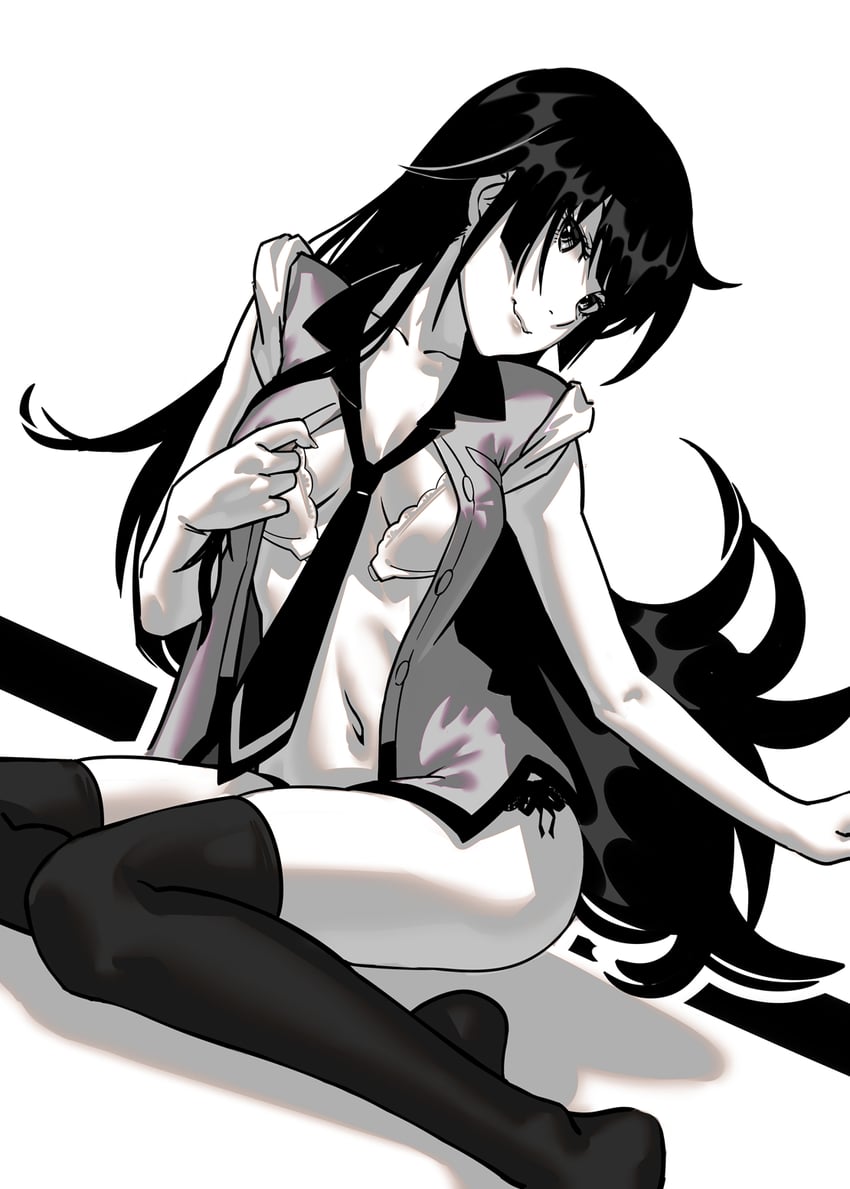 senjougahara hitagi (monogatari and 1 more) drawn by rapa_rachi