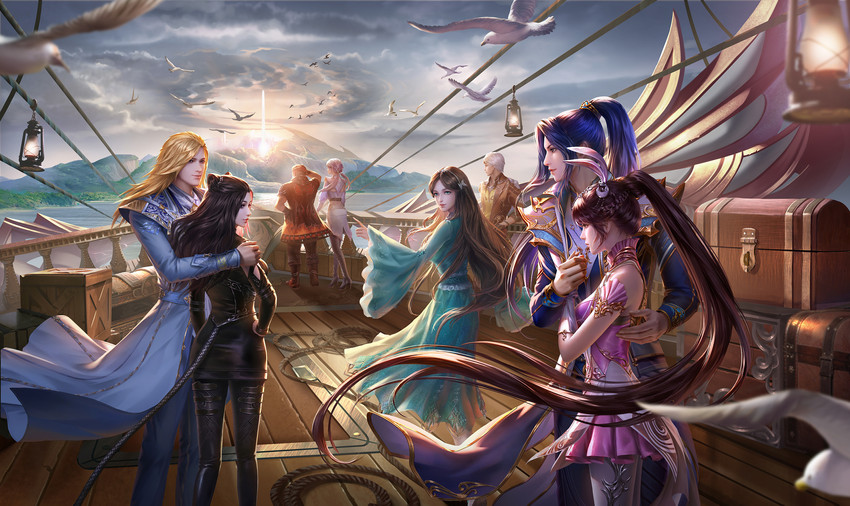 xiao wu, ning rongrong, tang san, zhu zhuqing, oscar, and 3 more (douluo dalu) drawn by man_yue_chuanmei