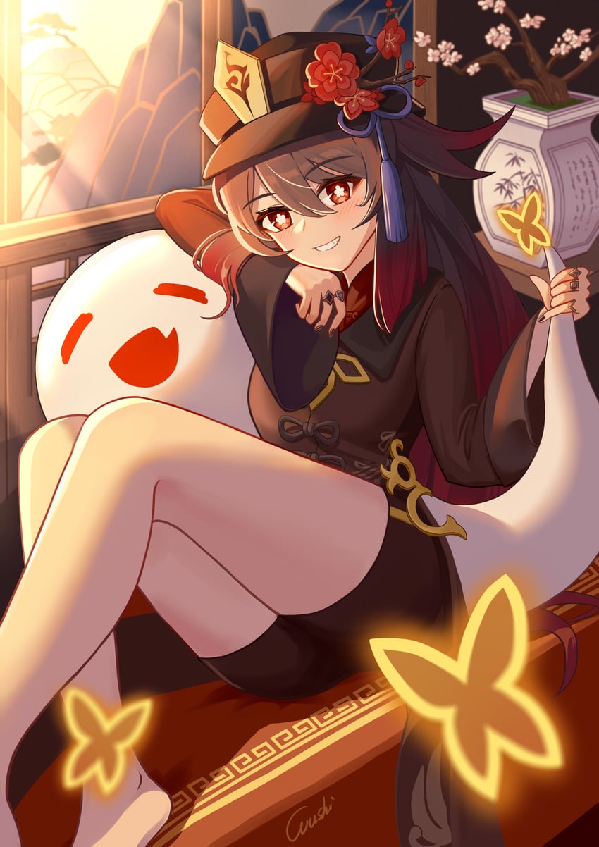 hu tao and boo tao (genshin impact) drawn by wujingwushi