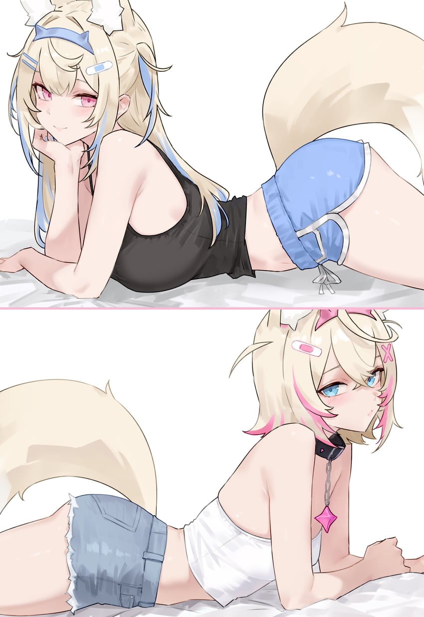 fuwawa abyssgard and mococo abyssgard (hololive and 1 more) drawn by bluefield