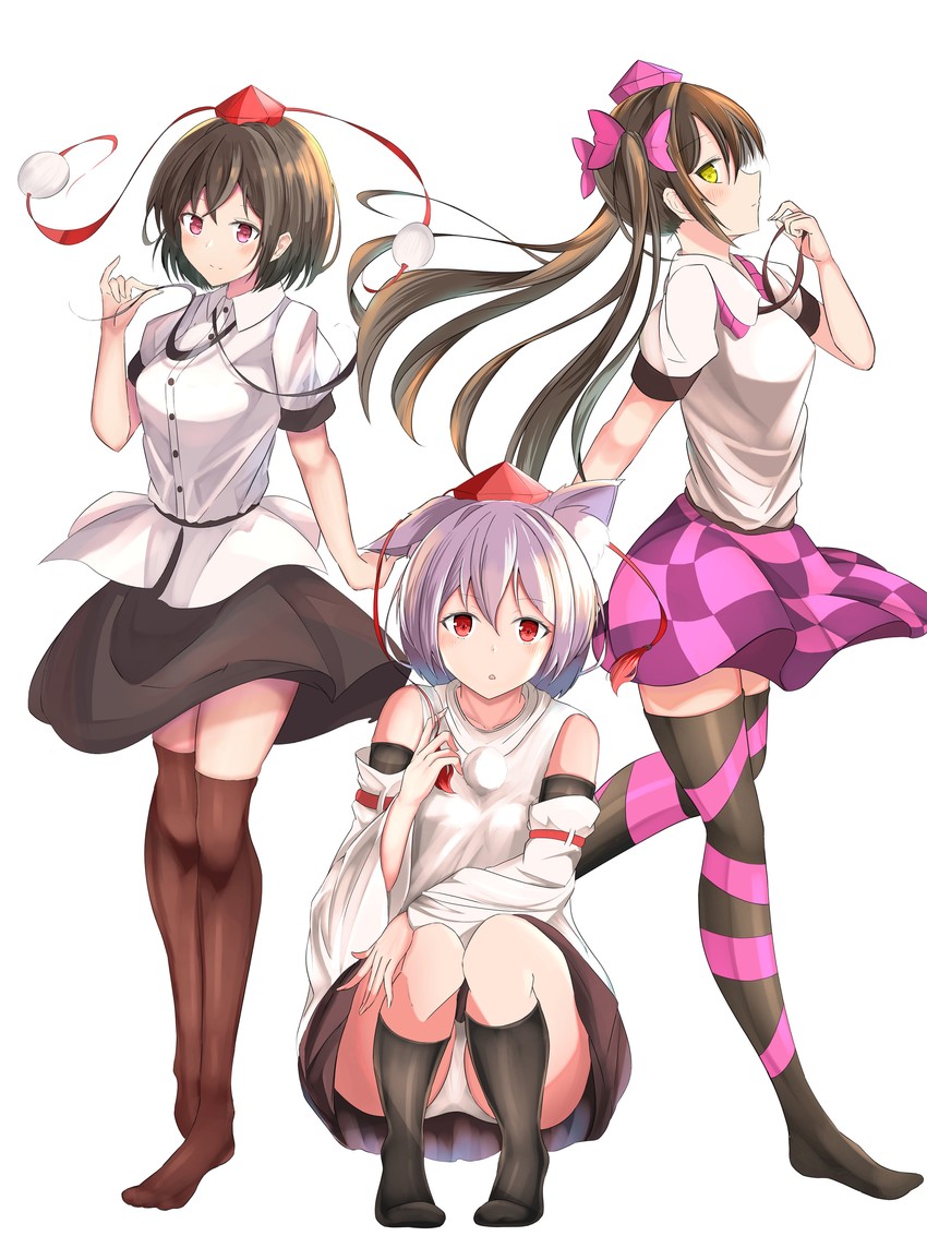 shameimaru aya, inubashiri momiji, and himekaidou hatate (touhou) drawn by po_(anhk5528)