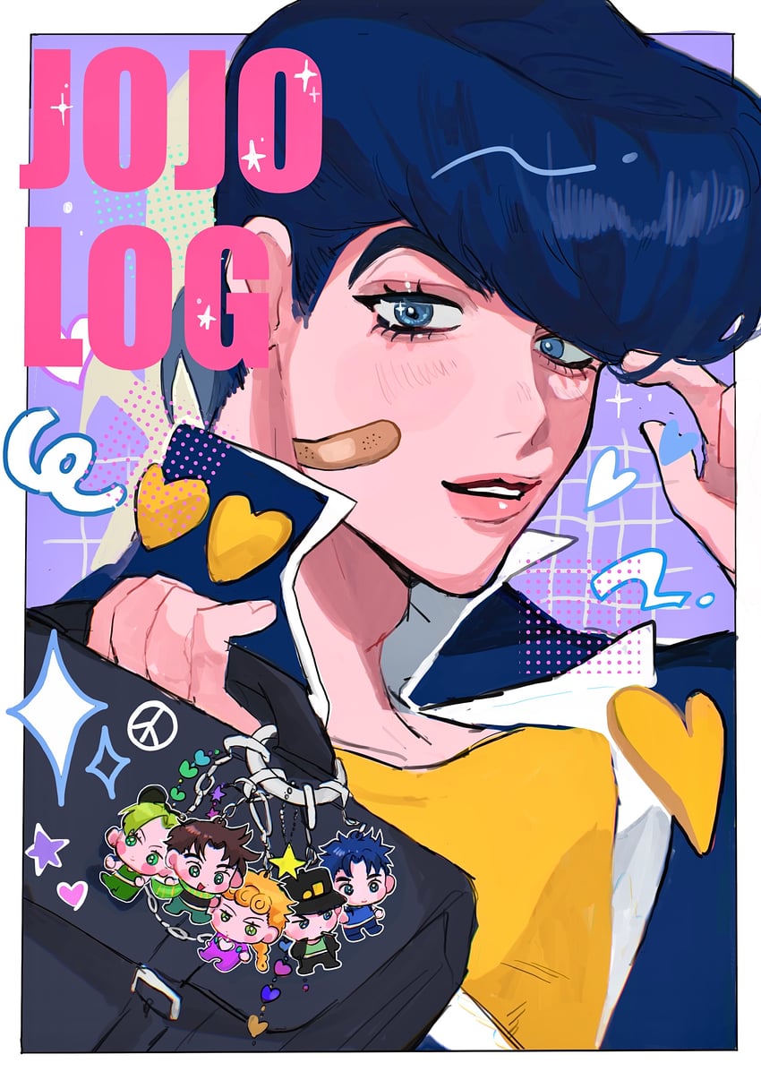 joseph joestar, kujo jotaro, kujo jolyne, giorno giovanna, jonathan joestar, and 1 more (jojo no kimyou na bouken and 6 more) drawn by matubaru_chan