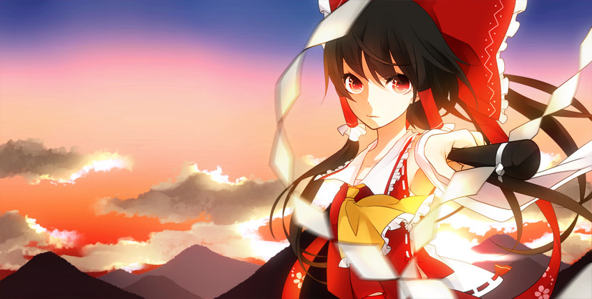 hakurei reimu (touhou) drawn by koyubi_right