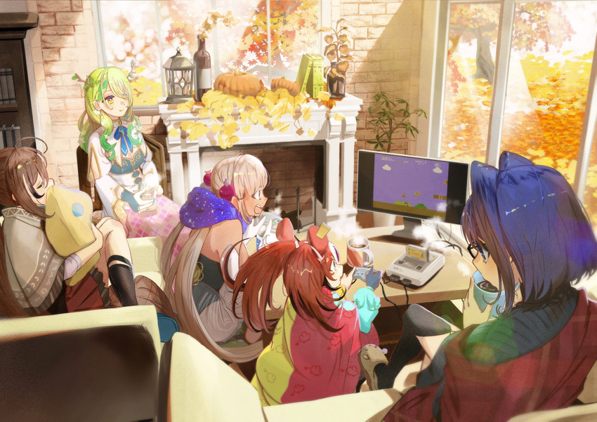 ouro kronii, nanashi mumei, hakos baelz, ceres fauna, and tsukumo sana (hololive and 3 more) drawn by iris_(tb33064667)