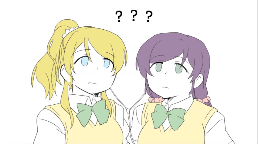 tojo nozomi and ayase eli (love live! and 1 more) drawn by sosa