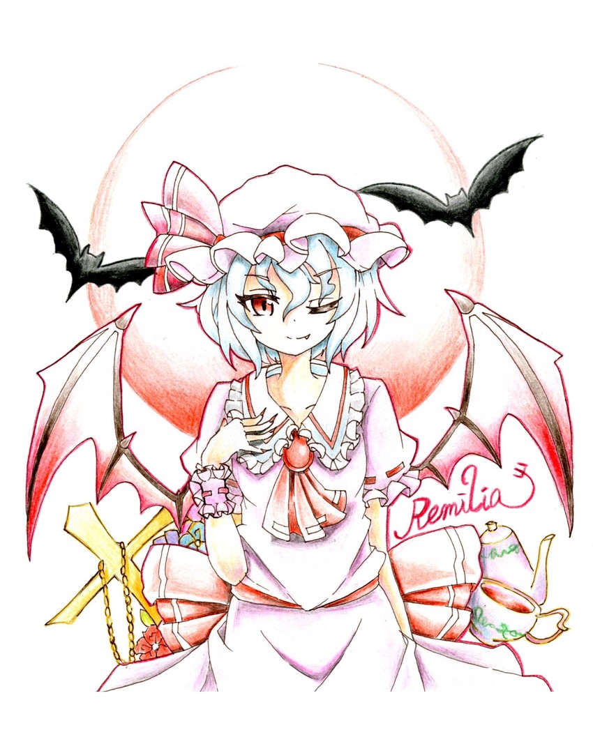remilia scarlet (touhou) drawn by gokuu_(acoloredpencil)