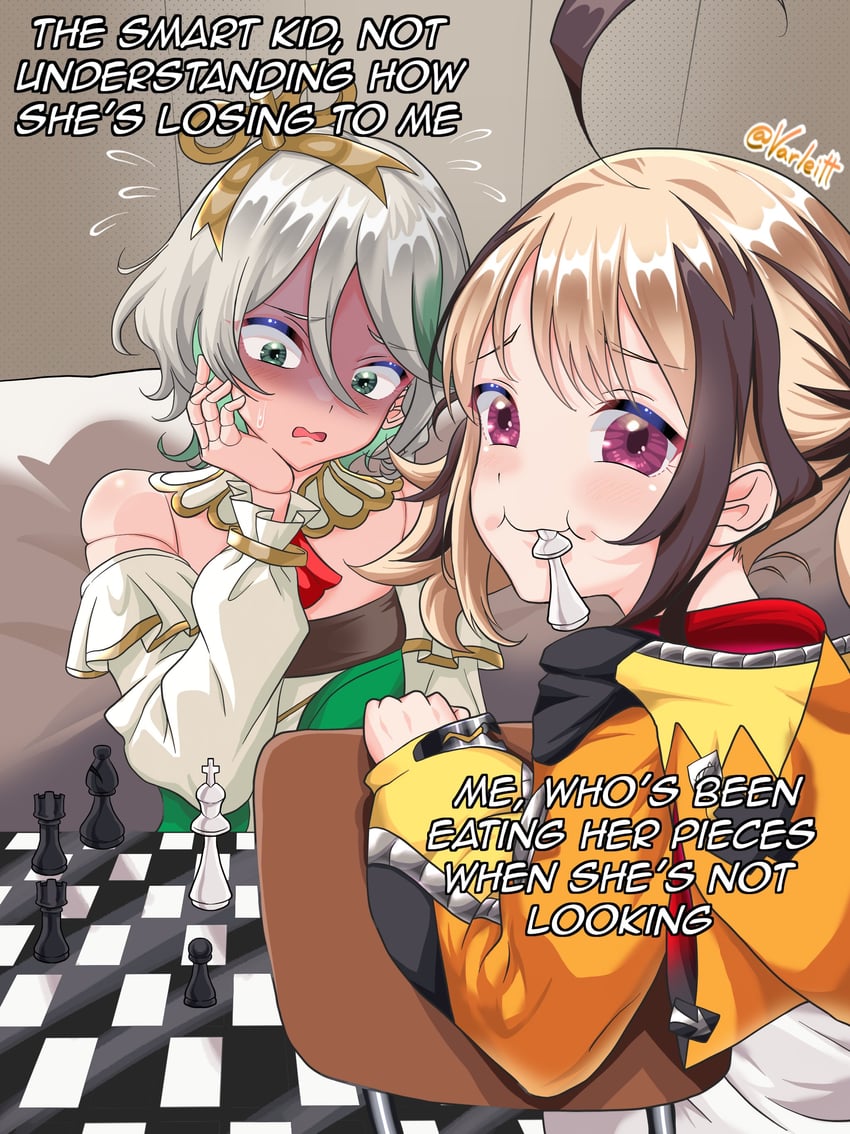 gigi murin and cecilia immergreen (hololive and 1 more) drawn by varliet