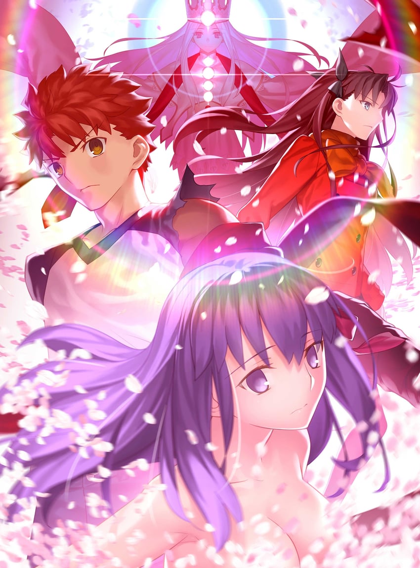 tohsaka rin, illyasviel von einzbern, emiya shirou, and matou sakura (fate and 2 more) drawn by takeuchi_takashi