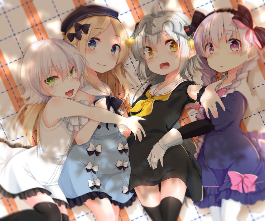 abigail williams, nursery rhyme, jack the ripper, and jeanne d'arc alter santa lily (fate and 1 more) drawn by shimotsuki_kagari