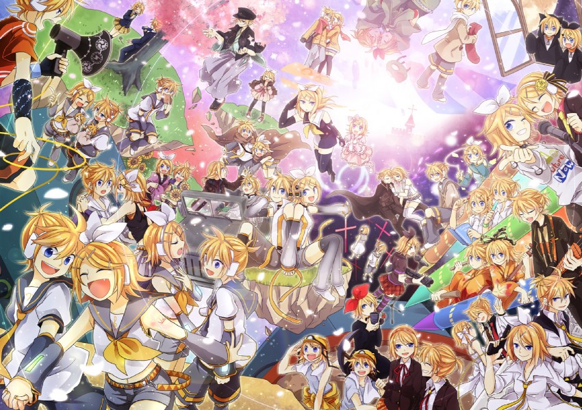 kagamine rin and kagamine len (vocaloid and 12 more) drawn by suzumi_(fallxalice)