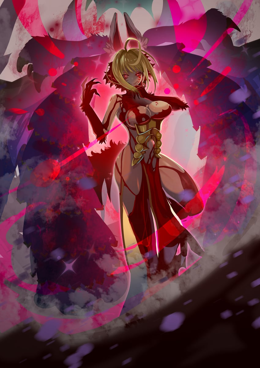 nero claudius and queen draco (fate and 2 more) drawn by gajumaru09