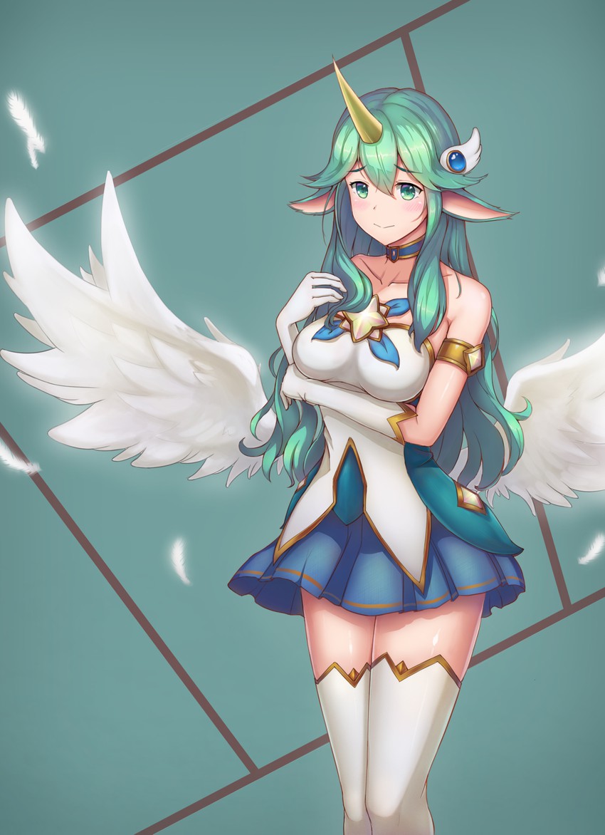 soraka and star guardian soraka (league of legends) drawn by da_delu_yi