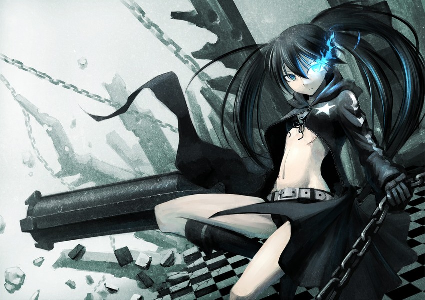 black rock shooter (black rock shooter) drawn by hetza_(hellshock)