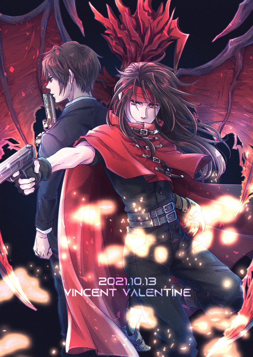 vincent valentine (final fantasy and 2 more) drawn by warori_anne
