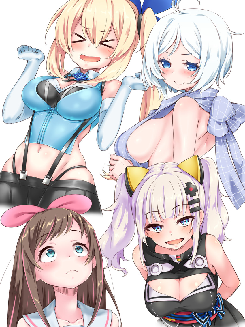 kizuna ai, kaguya luna, dennou shoujo siro, and mirai akari (.live and 3 more) drawn by esoragoto