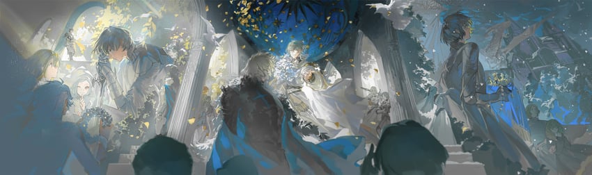 dimitri alexandre blaiddyd, male byleth, claude von riegan, ingrid brandl galatea, sylvain jose gautier, and 6 more (fire emblem and 1 more) drawn by gongzuotianxiadiyi