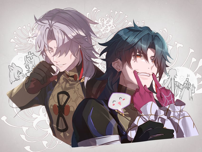 kafka, blade, yingxing, and baiheng (honkai and 1 more) drawn by zassyoku_dd