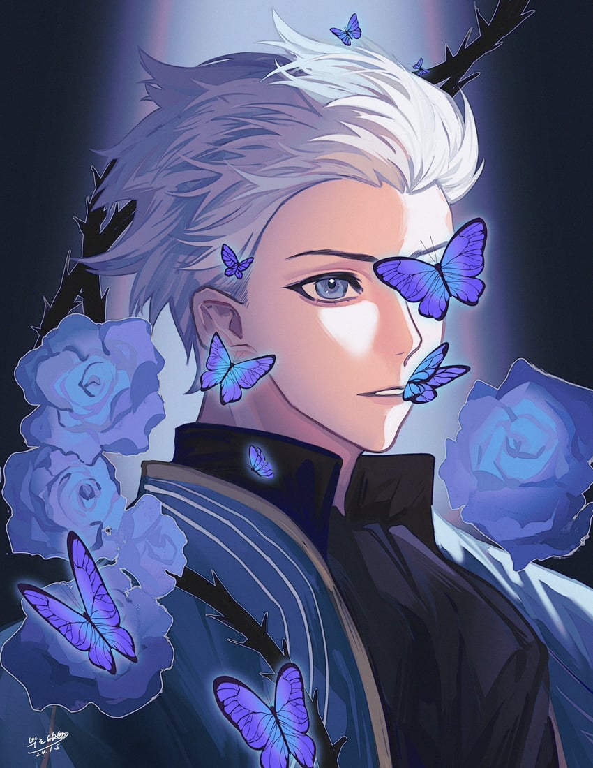 vergil (devil may cry and 1 more) drawn by bizhiyouran