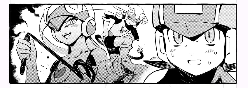 megaman.exe and roll.exe (mega man and 1 more) drawn by mayutsuba_mono