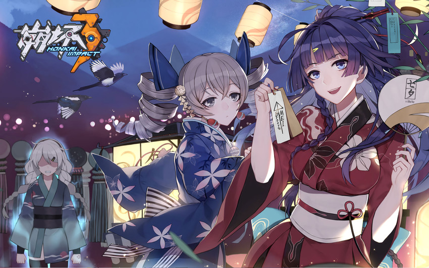 kiana kaslana, raiden mei, and bronya zaychik (honkai and 1 more)
