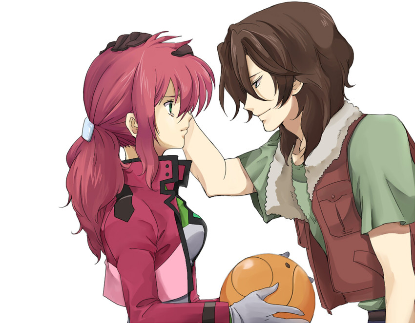 haro, feldt grace, and lockon stratos (gundam and 1 more) drawn by chiroru_shimai