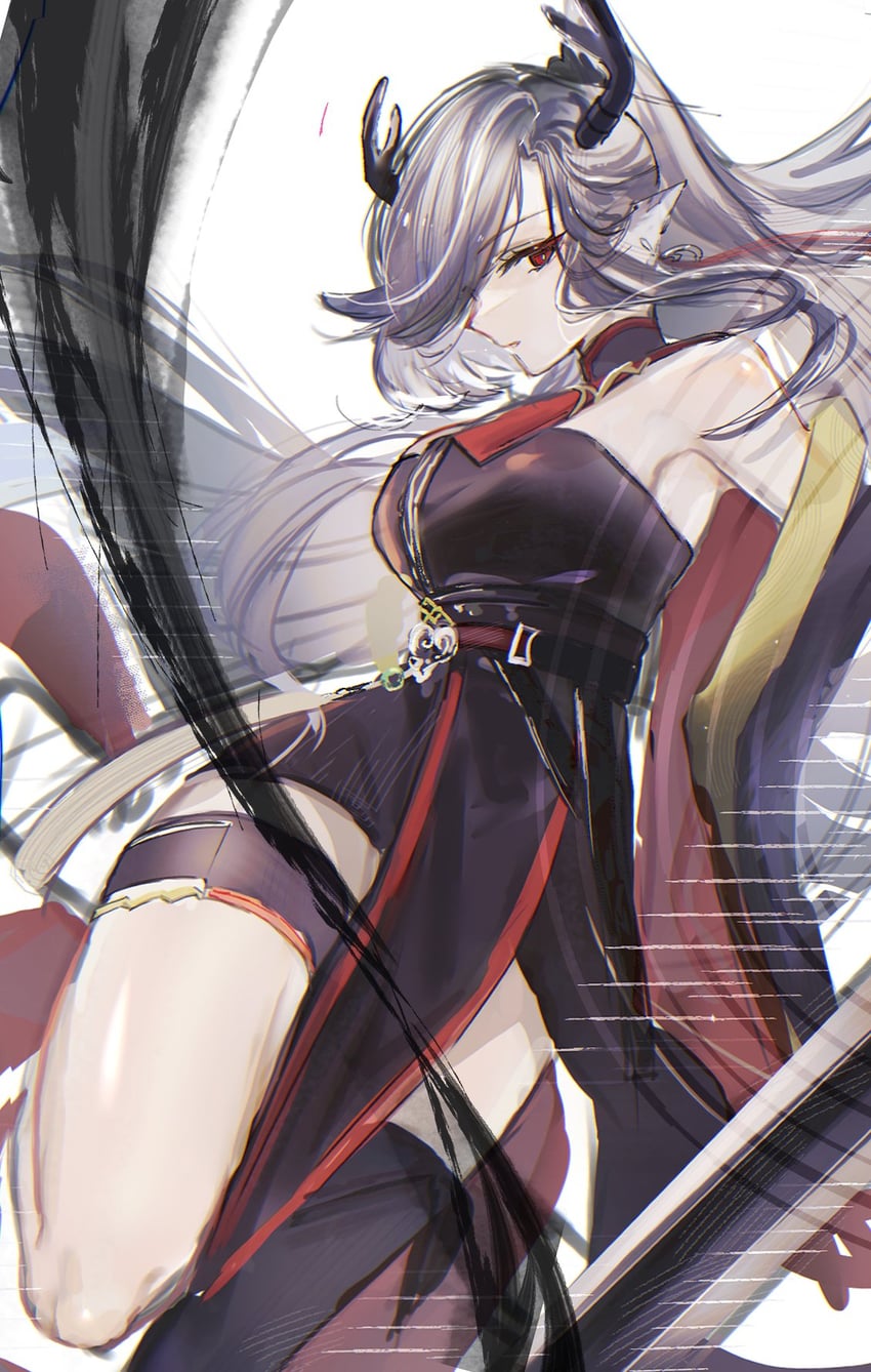 qiubai (arknights) drawn by konota_ko