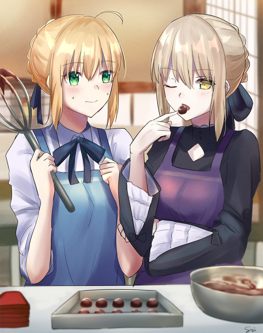artoria pendragon, saber, and saber alter (fate and 1 more) drawn by sii_artatm