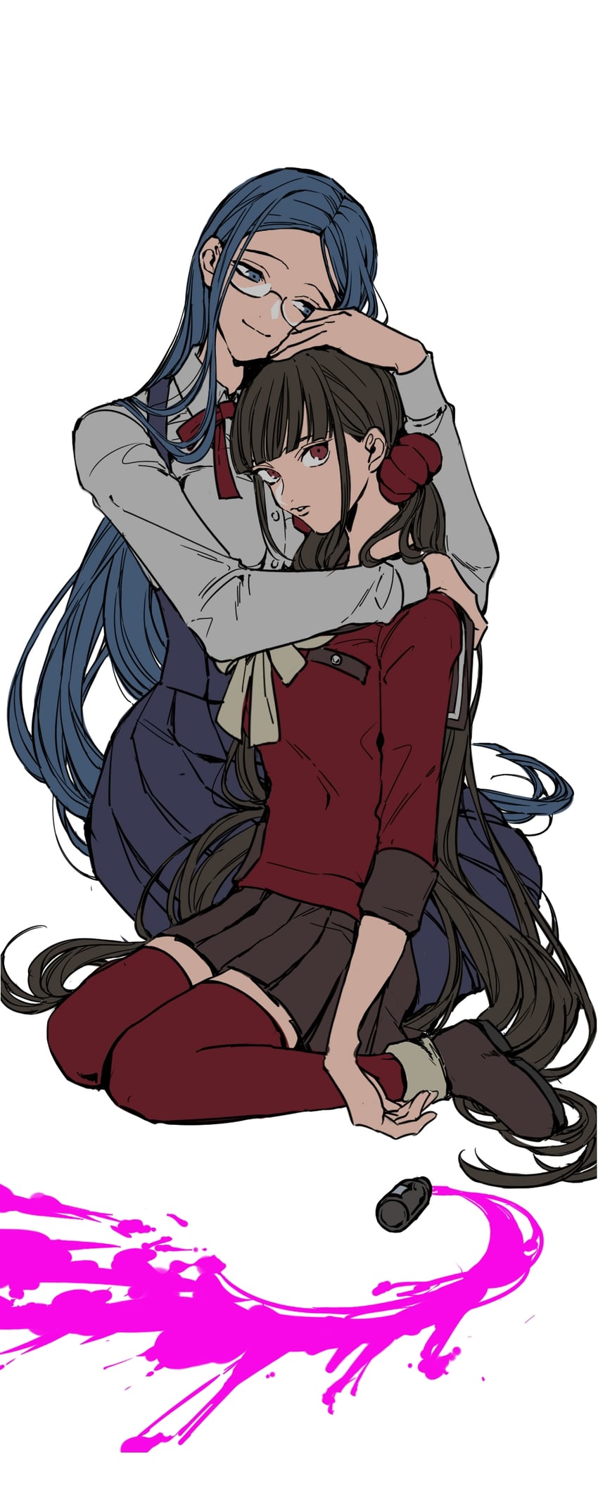 harukawa maki and shirogane tsumugi (danganronpa and 1 more) drawn by usukuchi_(hagi)