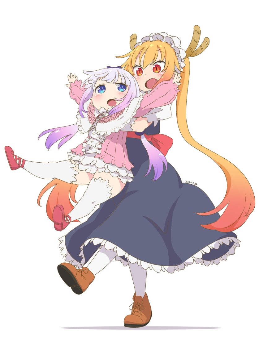 kanna kamui and tohru (kobayashi-san chi no maidragon) drawn by tabayan_jigokuhen