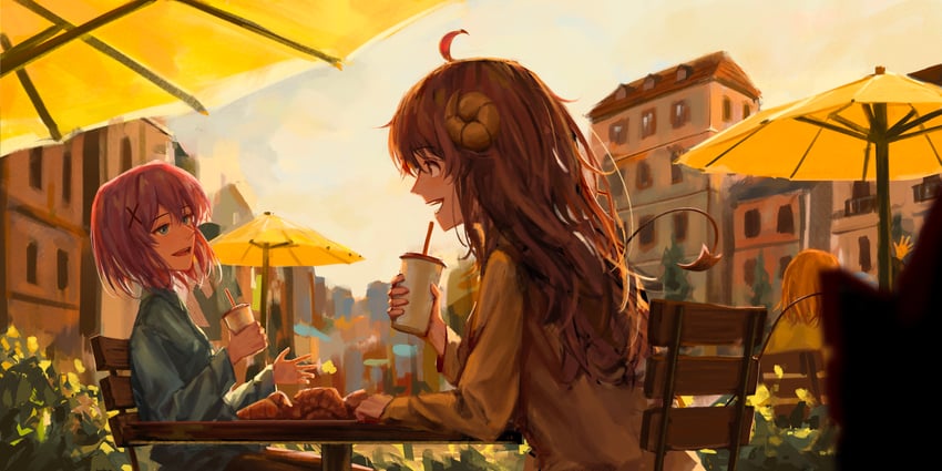 yoshida yuuko and chiyoda momo (machikado mazoku) drawn by mayoo03
