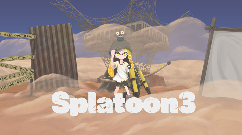 inkling player character, inkling girl, smallfry, and veronika (splatoon and 1 more) drawn by oko_(shazz_ocho)